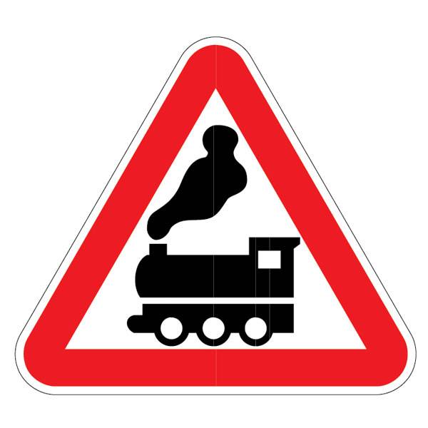 Знак железнодорожный переезд без шлагбаума и другие дорожные указатели в эт ... - фото